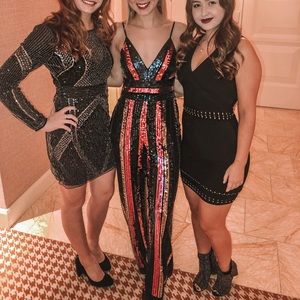 Express sequin jump suit